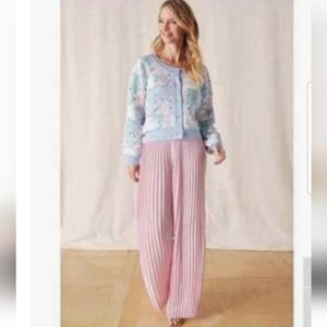 Matilda Jane Blush Pleated High Waist Trousers Wide Leg Palazzo Pants NWT Sz. L